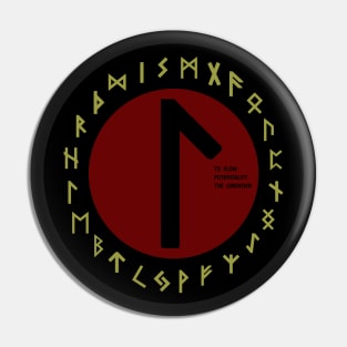 Red Laguz Futhark Rune Symbol Pin