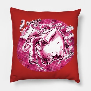 flying pink elephant Pillow