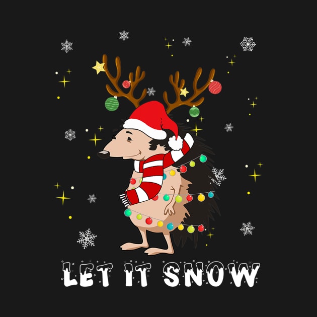 Hedgehog Let It Snow Christmas Dog Lights by eldridgejacqueline