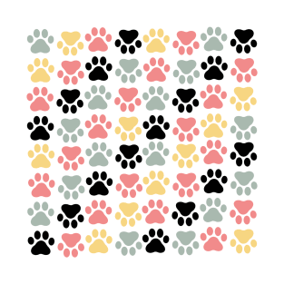 Paw Prints Pattern T-Shirt