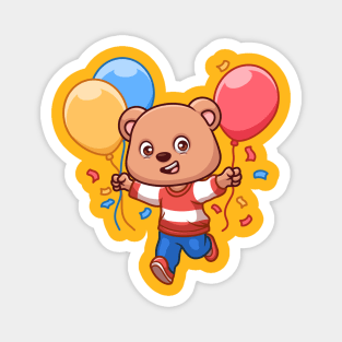 Birthday Bear Cute Cartoon Magnet