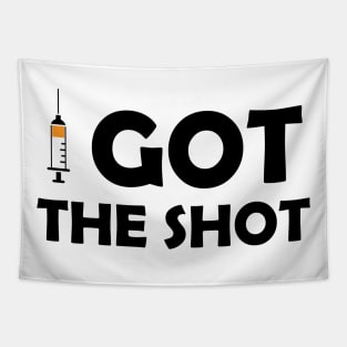 Vaccinated Got the Shot Black lettering Tapestry