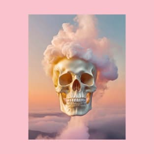 skull fuming pink smoke T-Shirt