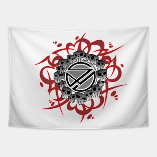 Sinister Motives scarlet and grey Tapestry