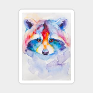 raccoon painted in watercolor Magnet