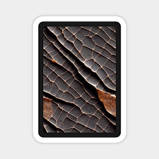 Cracked black Imitation leather, natural and ecological leather print #9 Magnet