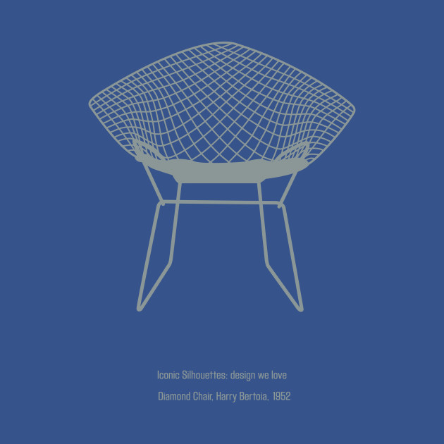 Disover Diamond Chair, Harry Bertoia, 1952 - Furniture Design - T-Shirt