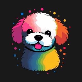 Colorful Bichon Frise Pop Art Dog Face Cute Puppy T-Shirt