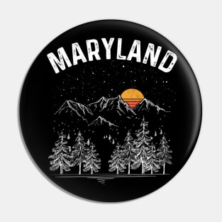 Vintage Retro Maryland State Pin