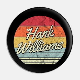 Hank Williams Retro 70s Style Sunset Pin