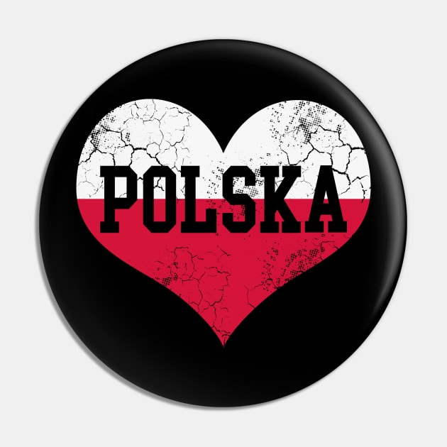 Polska Heart Poland Flag Polish Family Heritage Pin by E