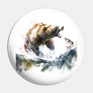 Fishing Bear Pin