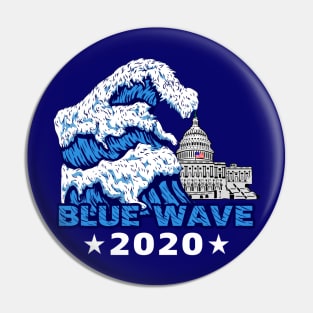 Blue Wave 2020 Graphic Design Pin