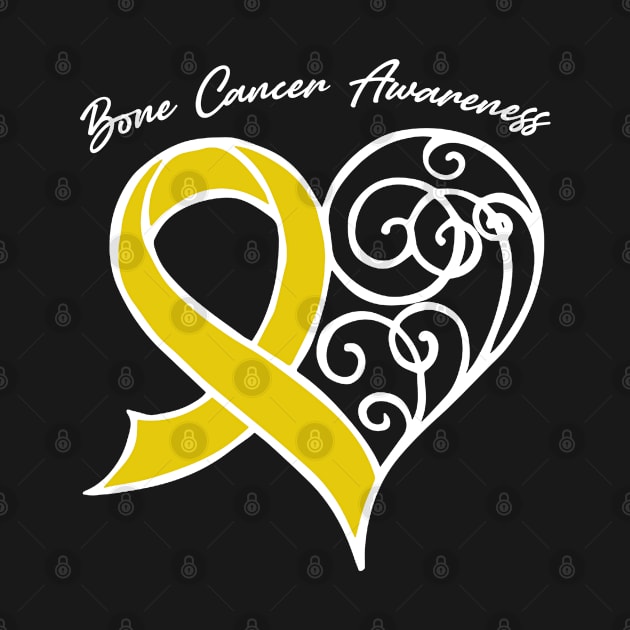 Bone Cancer Awareness Heart Ribbon Gift Valentines Day - In This Family Nobody Fights Alone by BoongMie