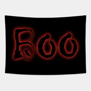 Glowing Red Neon Boo Tapestry