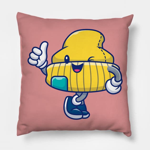 Cute Beanie Hat with thumbs up Pillow by Catalyst Labs