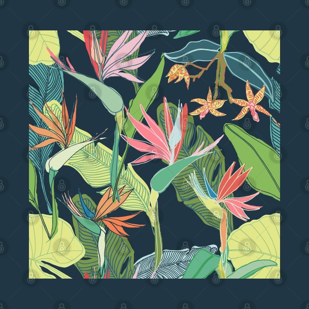 Tropical Bird of Paradise by Limezinnias Design