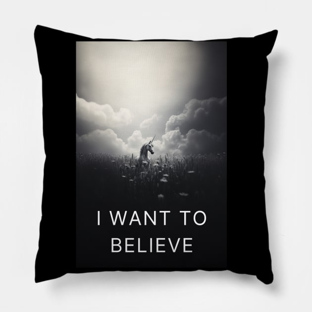 I Want To Believe Pillow by Kary Pearson