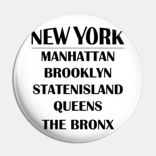 Boroughs of New York City Pin