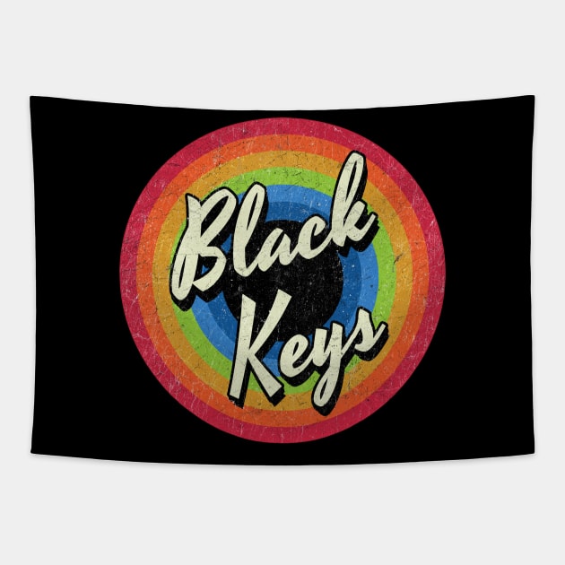 Vintage Style circle - the black keys Tapestry by henryshifter