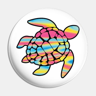 Sea Turtle Plastic Free Save The Sea Colorful Rainbow Turtles Pin