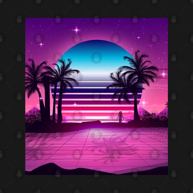 Dreamy Pink Sunset Retrowave by edmproject