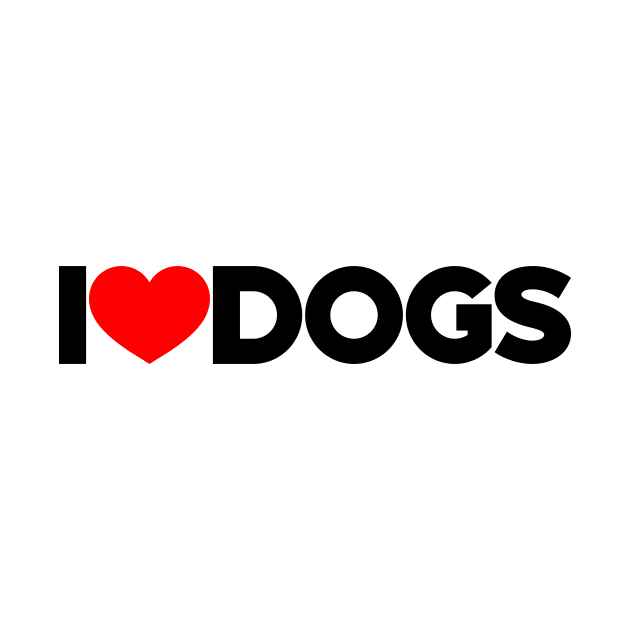 I Love Dogs Red Hearts Dog Lovers by Luluca Shirts