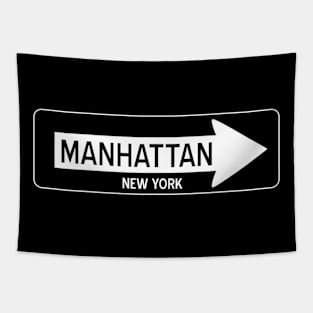 Manhattan New York One Way Sign Tapestry