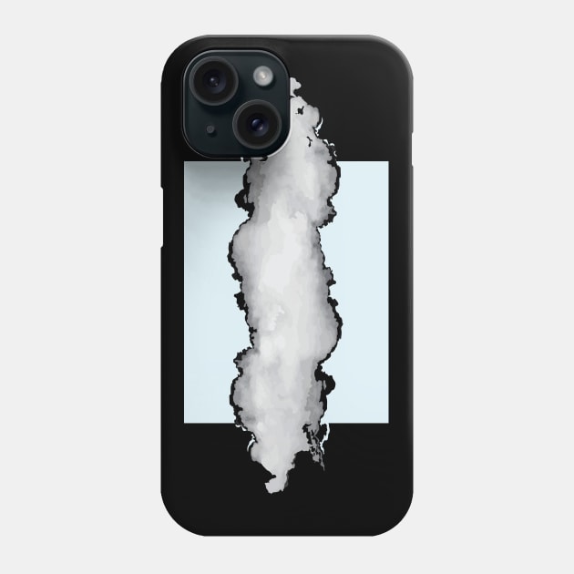 Light Blue Gray and Black Graphic Cloud Effect Phone Case by fivemmPaper