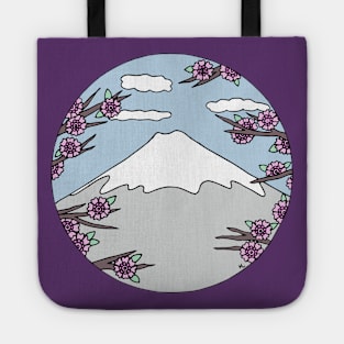 Mt Fuji with Cherry Blossoms Tote