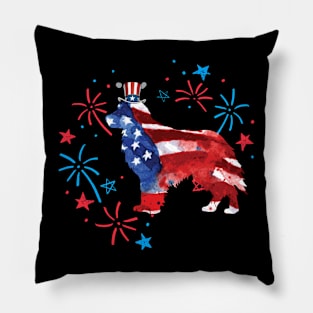 Golden Retriever Uncle Sam Hat 4Th Of July Pillow