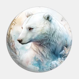 Polar Bear Portrait Animal Painting Wildlife Outdoors Adventure Pin