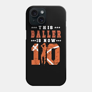 10th Birthday Basketball Boy Ten Year Old Basketball Player Phone Case