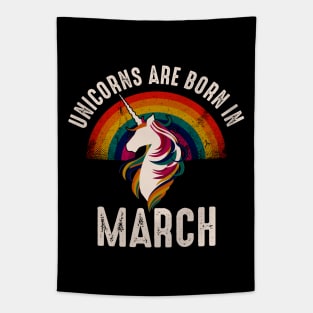 Unicorns Are Born In March Tapestry