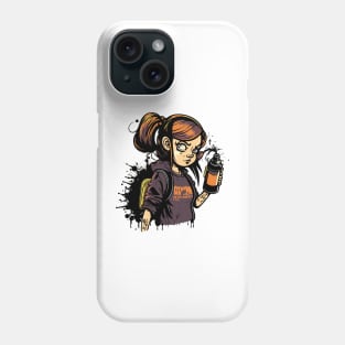 Girl with Spraycan Phone Case