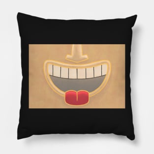 Cream Tiki Smile Mask! (Red Tongue Version) Pillow