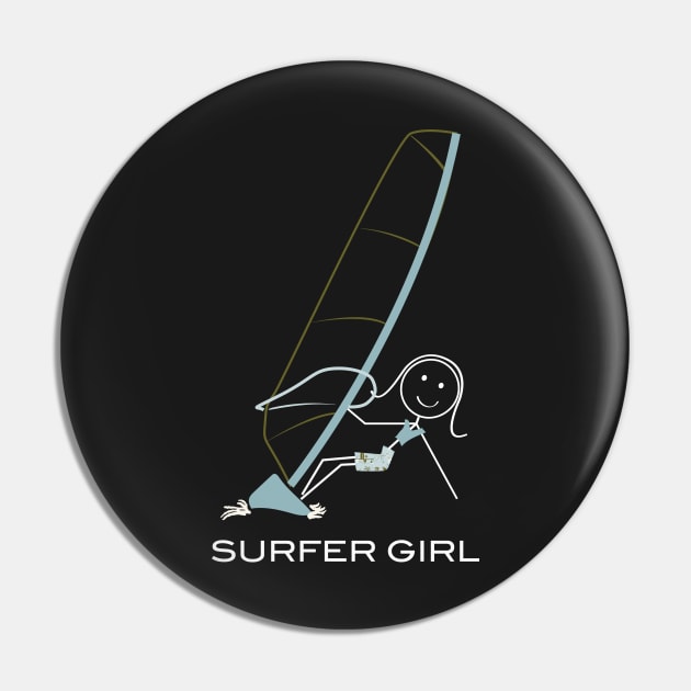 Funny Womens Windsurfing Design Pin by whyitsme