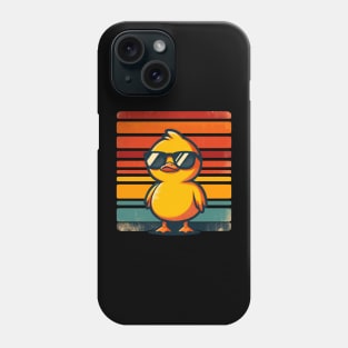 Cool Retro Yellow Duck in Sunglasses 70s 80s 90s Funny Duck Phone Case