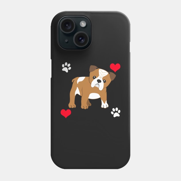 I Love English Bulldogs Phone Case by 3QuartersToday