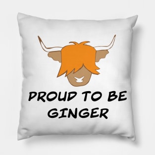 Cute scottish highland cow ginger - proud to be ginger Pillow