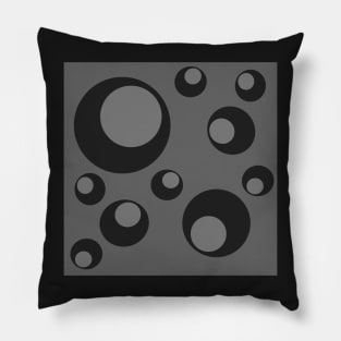 bold grey and black sci fi pattern Pillow