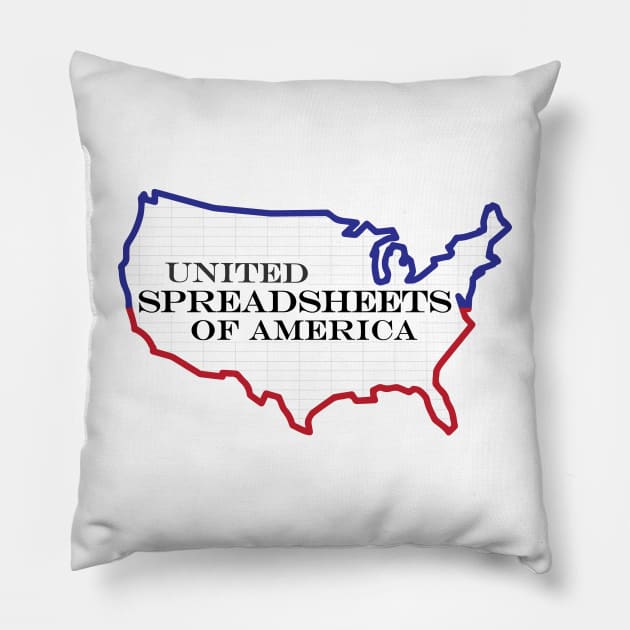 Funny Excel/Spreadsheet: United Spreadsheets of America Pillow by spreadsheetnation