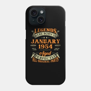 69th Birthday Gift Legends Born In January 1954 69 Years Old Phone Case