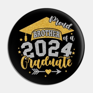 Brother Senior 2024 Proud Brother of a Class of 2024 Graduate Brother Pin