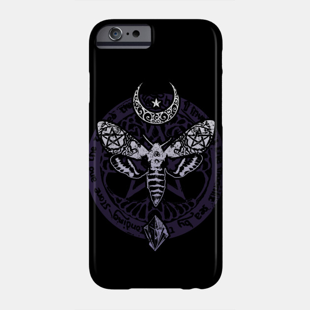 Wiccan Pagan Witch T-Shirt Crystal Moon Death Moth Tee