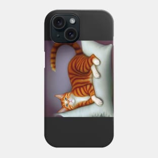 Ginger Cat on a Pillow Phone Case