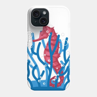 Sea Horse hiding in corals Phone Case