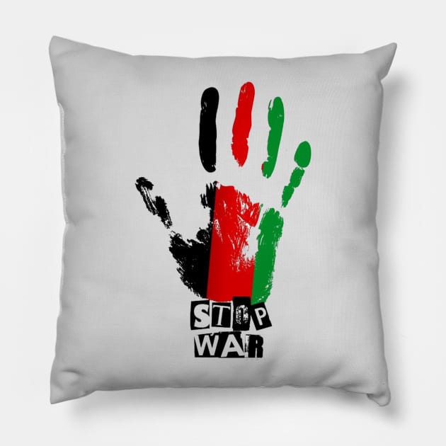 Rasta Hands Stop The War Pillow by wakemeupwhenend art.co