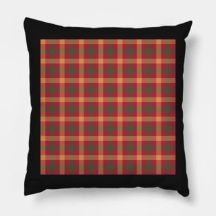 Classic Gingham in red, mustard gold and pine green Pillow