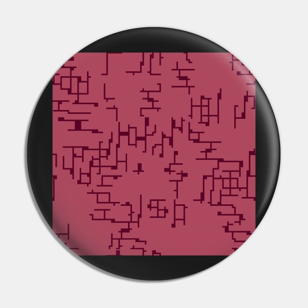 Playful orthogonal Pattern - Warm Red Pin by Motiondust